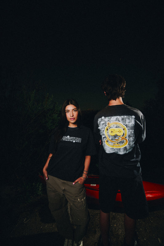 Stone Washed Metallic Tee (Oversized)