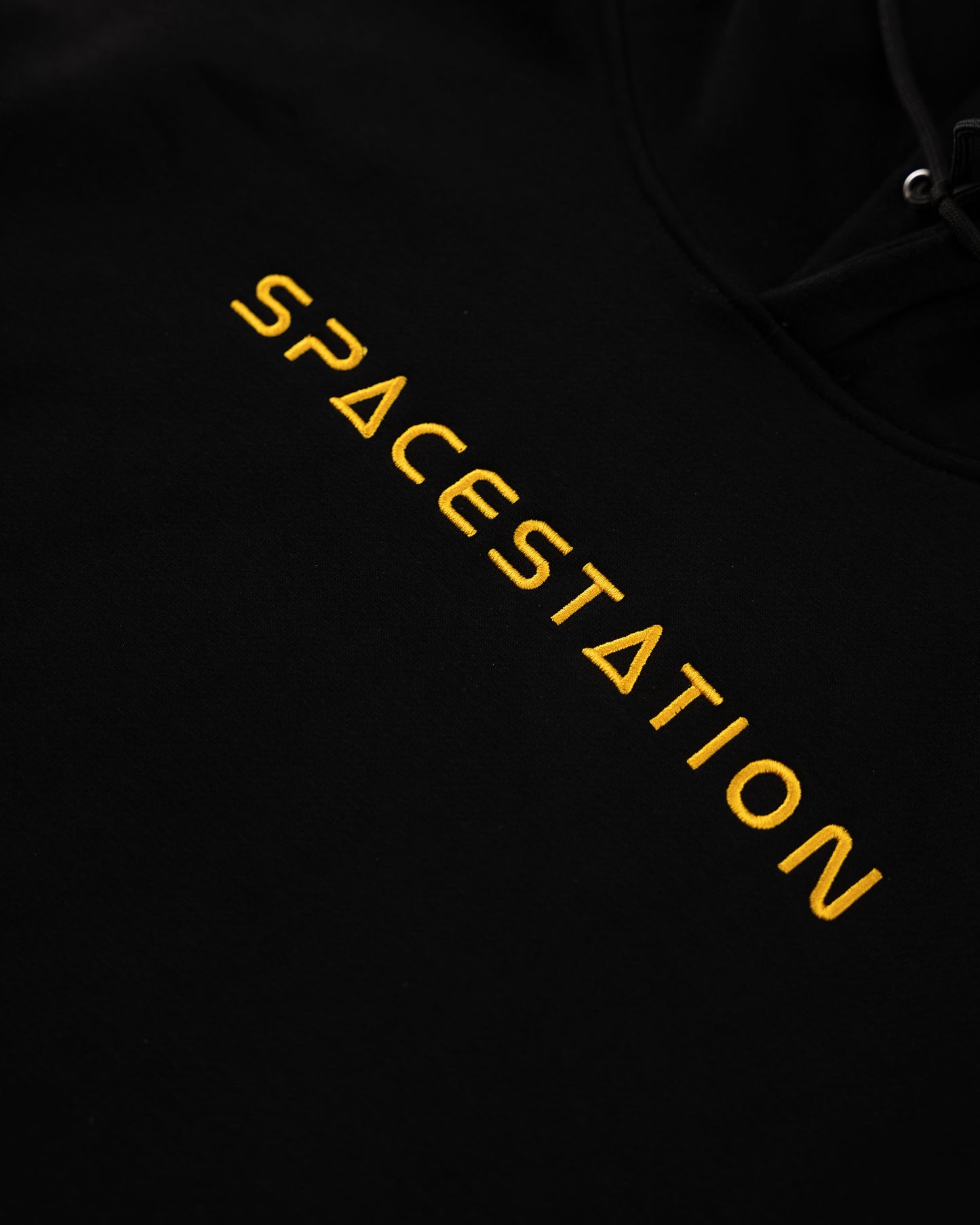 Spacestation Black Embroidered Hoodie
