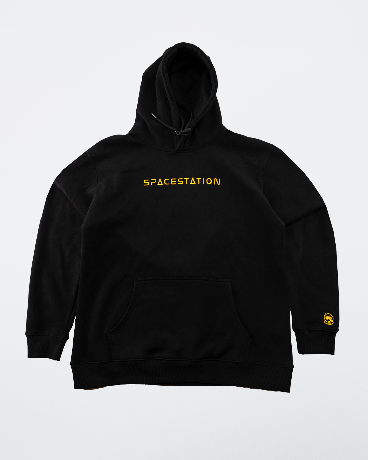 Spacestation Black Embroidered Hoodie