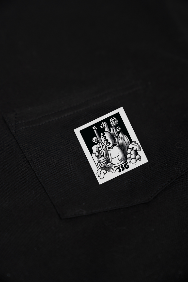 Way Out There Black Pocket Tee