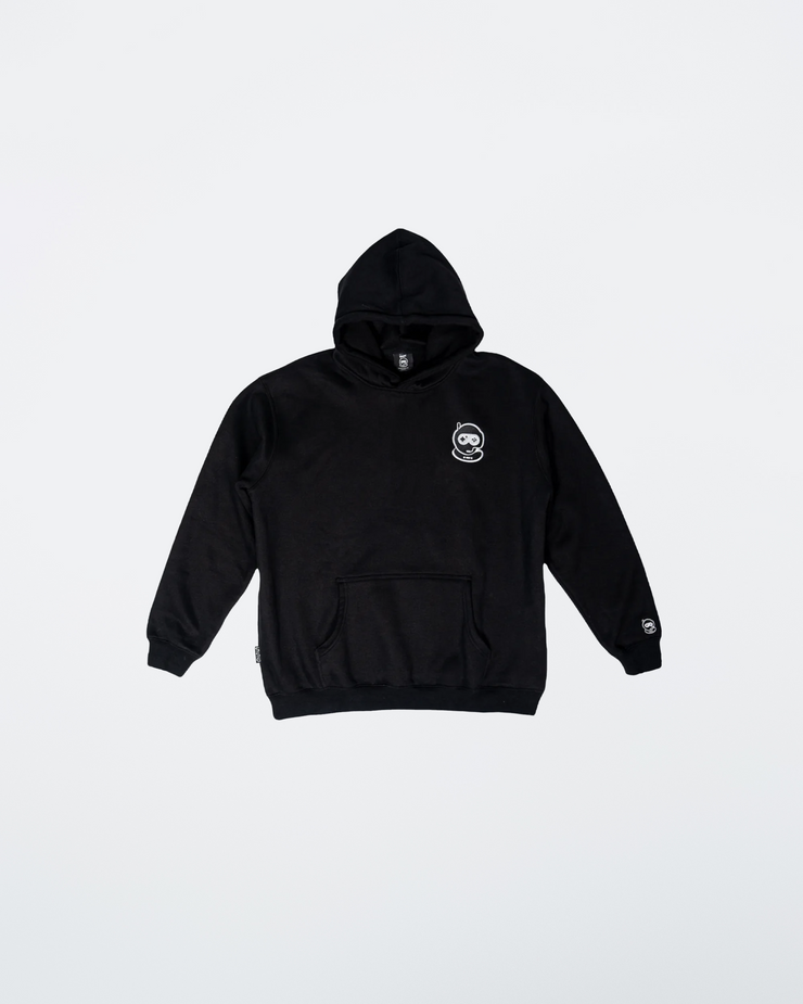 Youth Black Logo Embroidered Hoodie