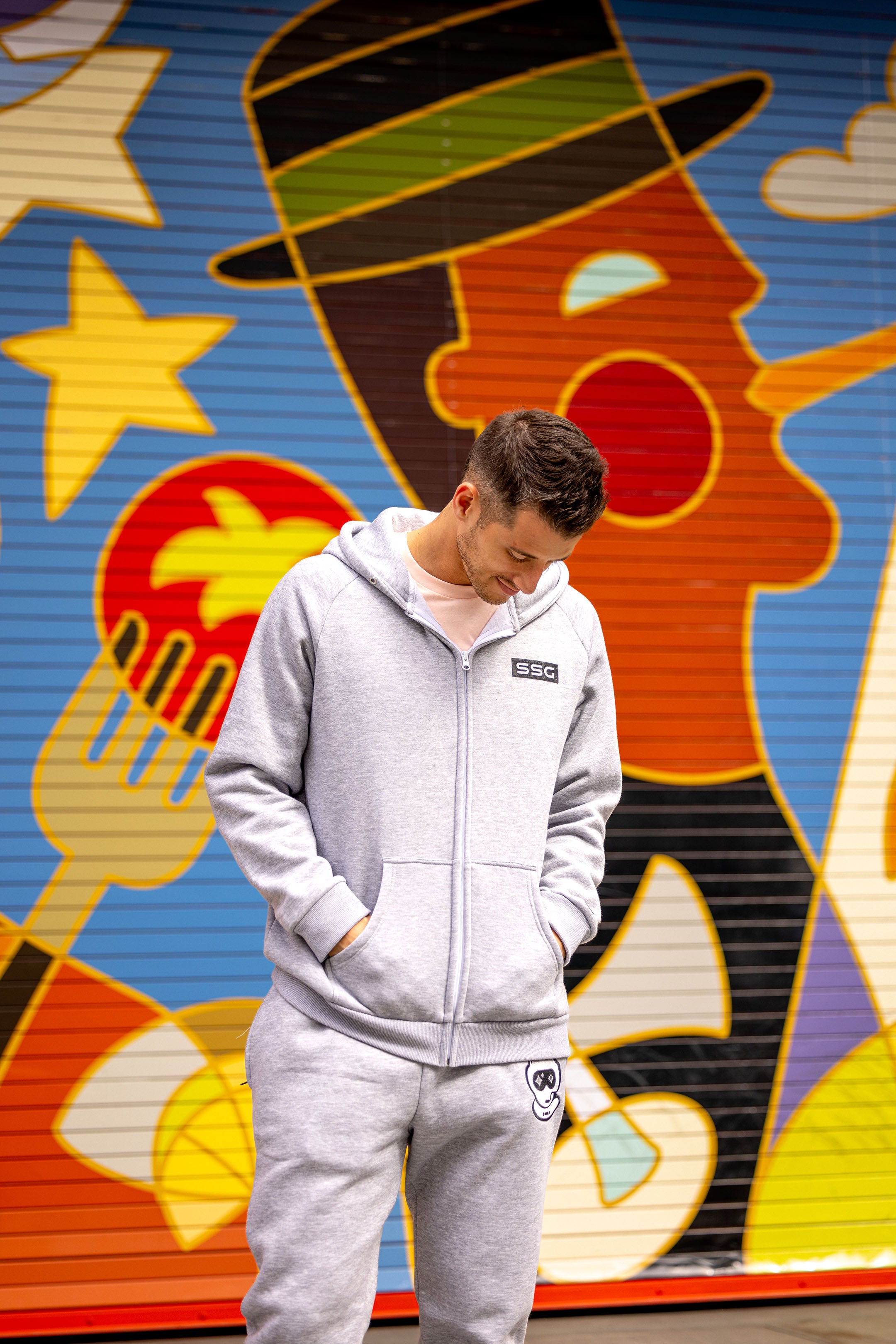 GuruGuru Zip Hoodie (Light Gray) Lサイズ Light Grey Oversized Zip-Up Long Sleeve Hoodie – DAZEY HILL