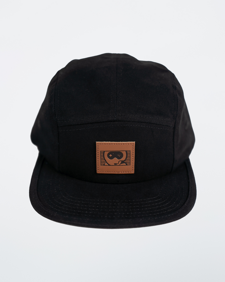 Black/Leather Logo Camper Hat