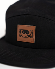 Black/Leather Logo Camper Hat